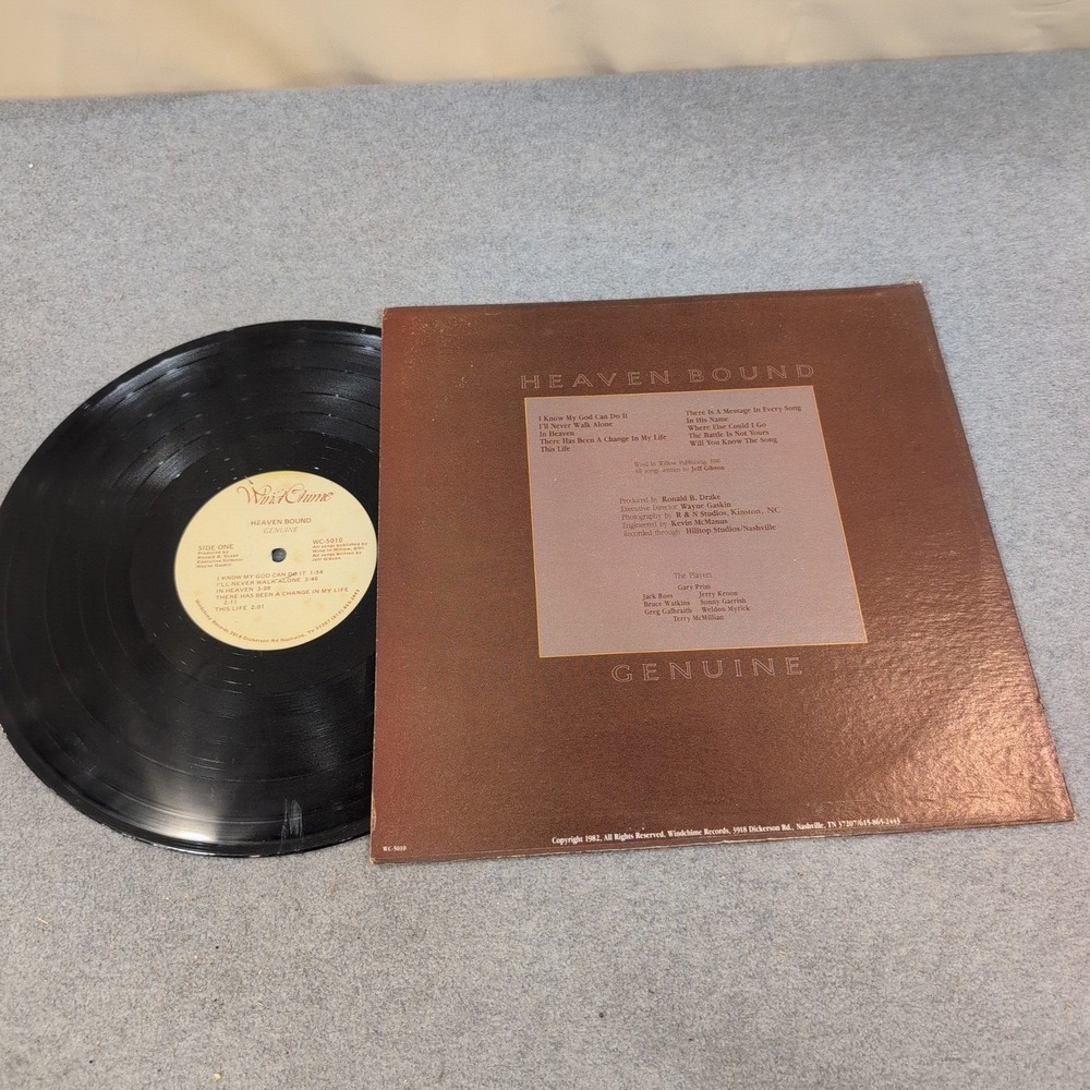 Heaven Bound Genuine Vinyl LP Southern Gospel Windchime Records 1982 WC-5010 - Picture 2 of 2